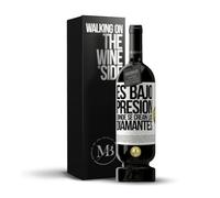 «Es bajo presión donde se crean los diamantes» Mensaje en una Botella. Vino Tinto Premium Reserva 12 Meses MBS Martín Berasategui System + Gift Box. Etiqueta Blanca PERSONALIZABLE