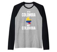Es Colombia No Columbia Bandera Colombiana Latino Colombiano Camiseta Manga Raglan
