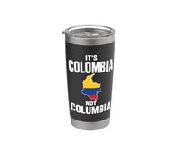 Es Colombia No Columbia Bandera Colombiana Latino Colombiano Vaso térmico de acero inoxidable de doble pared