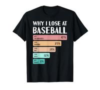 Es Curioso por qué pierdo en el béisbol Camiseta gráfica económica