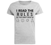 Es Curioso Que Haya Leído Las Reglas Camiseta De Manga Corta De Mujer Gris Grey Women tee Short Sleeve T-Shirt