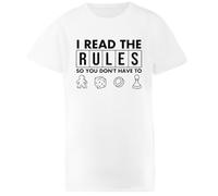 Es Curioso Que Haya Leído Las Reglas para Que Tú No Tengas Que Hacerlo. Juego De Mesa Camiseta Blanca De Algodón con Cuello Redondo para Niños