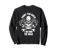 Es Curioso Que me lo preguntes, Soy dueño del diseño de Calavera de Motocicleta de Carretera Sudadera