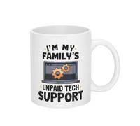 Es Curioso Que Sea El Soporte Técnico No Remunerado De Mi Familia. Tazas De Cerámica Con Asa Taza Divertido Tazas De Desayuno Para Cappuccino Hogar Leche 330Ml