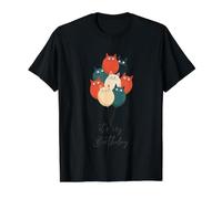 Es Curioso Que Sea mi cumpleaños con Gatos con Globos. Camiseta gráfica económica, Hombre, Negro, L