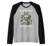 Es Curioso Que Todos los Perros Sean acariciables, Algunos Solo una Vez han Sido Amantes de los Perros Lobo Camiseta Manga Raglan