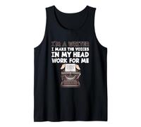 Es Curioso, Soy Escritor, Hago Que Las Voces de mi Cabeza trabajen para mí Camiseta sin Mangas