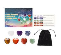 es de corazón, juego de piedras de corazón,7 piedras pequeñas con bolsa de terciopelo - Piedra preciosa decorativa, de decoración del hogar para mujeres y hombres, sala de estar, escritorio