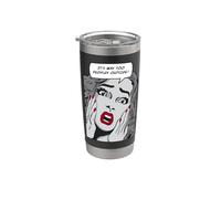Es demasiado gente fuera humorístico Vintage Pop Art Girl Vaso térmico de acero inoxidable de doble pared