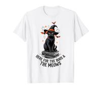 Es Divertido aquí para los abucheos y maullidos Black Cat Halloween Camiseta