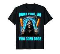 Es Divertido Hoy comerme Dos Perros de maíz, Esqueleto, Meme, niña, Mujer Camiseta