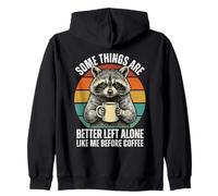 Es Divertido, Mejor dejarlo Solo como yo Antes de Coffee Raccoon Coffee Sudadera con Capucha