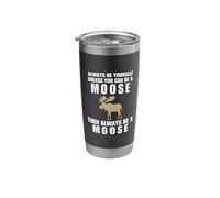 Es divertido: sé siempre tú mismo a menos que puedas ser un alce Vaso térmico de acero inoxidable de doble pared