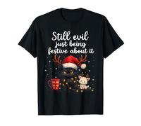 Es Divertido, todavía Malvado, Solo Siendo Festivo por eso, Cat Christmas Camiseta