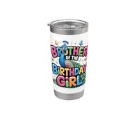 Es el cumpleaños de mi hermano pavo real Bro Family Bday Vaso térmico de acero inoxidable de doble pared