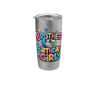 Es el cumpleaños de mi hermano pavo real Bro Family Bday Vaso térmico de acero inoxidable de doble pared