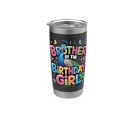 Es el cumpleaños de mi hermano pavo real Bro Family Bday Vaso térmico de acero inoxidable de doble pared