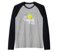Es el diseño de Tenis Y'all Camiseta Manga Raglan