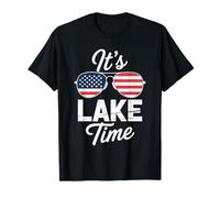 Es el lago Time Patriotic American USA Flag 4 de julio Desig Camiseta