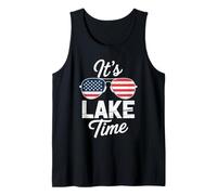 Es el lago Time Patriotic American USA Flag 4 de julio Desig Camiseta sin Mangas