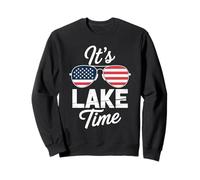 Es el lago Time Patriotic American USA Flag 4 de julio Desig Sudadera