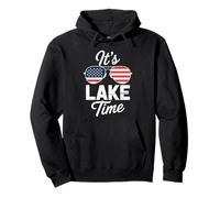 Es el lago Time Patriotic American USA Flag 4 de julio Desig Sudadera con Capucha
