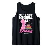 Es el Primer cumpleaños de mi Hija Linda Fiesta de cumpleaños para niñas Camiseta sin Mangas