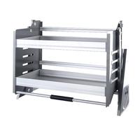 (es:Estantes de almacenamiento de despensa de 2 niveles altos para gabinete, sistema de estantería desplegable de aluminio para armario superior de ancho ≥22 pulgadas 34.2 pulgadas, soporte de estante