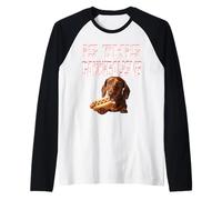 es Esto canibalismo? Perro Salchicha Comiendo un Hot Dog Camiseta Manga Raglan