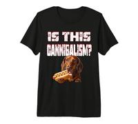 es Esto canibalismo? Perro Salchicha Comiendo un Hot Dog Camiseta Premium
