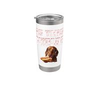 es esto canibalismo? perro salchicha comiendo un hot dog Vaso térmico de acero inoxidable de doble pared