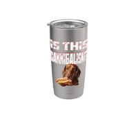 es esto canibalismo? perro salchicha comiendo un hot dog Vaso térmico de acero inoxidable de doble pared
