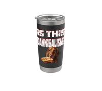 es esto canibalismo? perro salchicha comiendo un hot dog Vaso térmico de acero inoxidable de doble pared