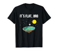Es Flat Bro Flat Earth Society Camiseta gráfica económica, Hombre, Negro, XL