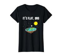 Es Flat Bro Flat Earth Society Camiseta gráfica económica, Mujer, Negro, L