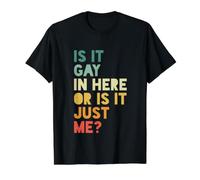 ¿Es Gay aquí o Soy Solo yo? - Vintage Retro Camiseta gráfica económica, Hombre, Negro, L