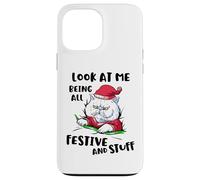 Es Gracioso mirarme Siendo Tan Festivo y esas Cosas como un Gato navideño Carcasa para iPhone 13 Pro MAX