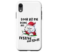 Es Gracioso mirarme Siendo Tan Festivo y esas Cosas como un Gato navideño Carcasa para iPhone XR