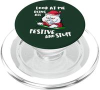 Es Gracioso mirarme Siendo Tan Festivo y esas Cosas como un Gato navideño PopSockets PopGrip para MagSafe