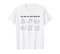Es Gracioso Que estés a Salvo Conmigo, Lindo Amante de los Gatos rescatados Camiseta