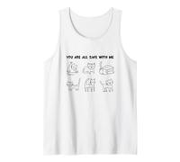 Es Gracioso Que estés a Salvo Conmigo, Lindo Amante de los Gatos rescatados Camiseta sin Mangas