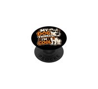 Es Gracioso Que mi Perro Pet piense Que Soy Genial, Lindo dueño, papá y mamá PopSockets PopGrip Adhesivo