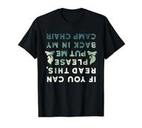 Es Gracioso si Puedes Leer Esto Put Me Back In Camp Chair Camiseta gráfica económica, Hombre, Negro, S