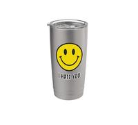 Es gracioso, te odio, cara feliz Vaso térmico de acero inoxidable de doble pared