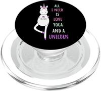 Es Gracioso, Todo lo Que Necesito es Amor, Yoga y un Unicornio PopSockets PopGrip para MagSafe