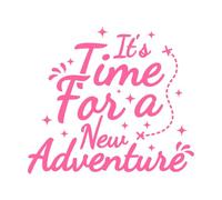 Es hora Calcomanías de grabado 42x47.3cm No se cae Rosa