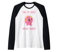 Es Hora de abordar la concientización sobre el cáncer de Mama: el fútbol con Cinta Rosa Camiseta Manga Raglan