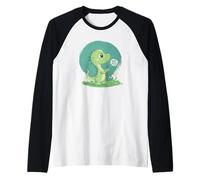 Es hora de soñar con este diente de león flotante y dinosaurio Camiseta Manga Raglan