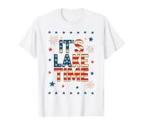 Es hora del lago 4 de julio vacaciones de verano con bandera estadounidense Camiseta