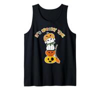 Es Hora Espeluznante Divertido Lindo Gato Calabaza Halloween Camiseta sin Mangas
